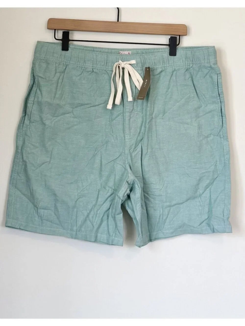 NWT J.Crew Green Lounge Short in Broken-in Oxford Cloth - Size: Large